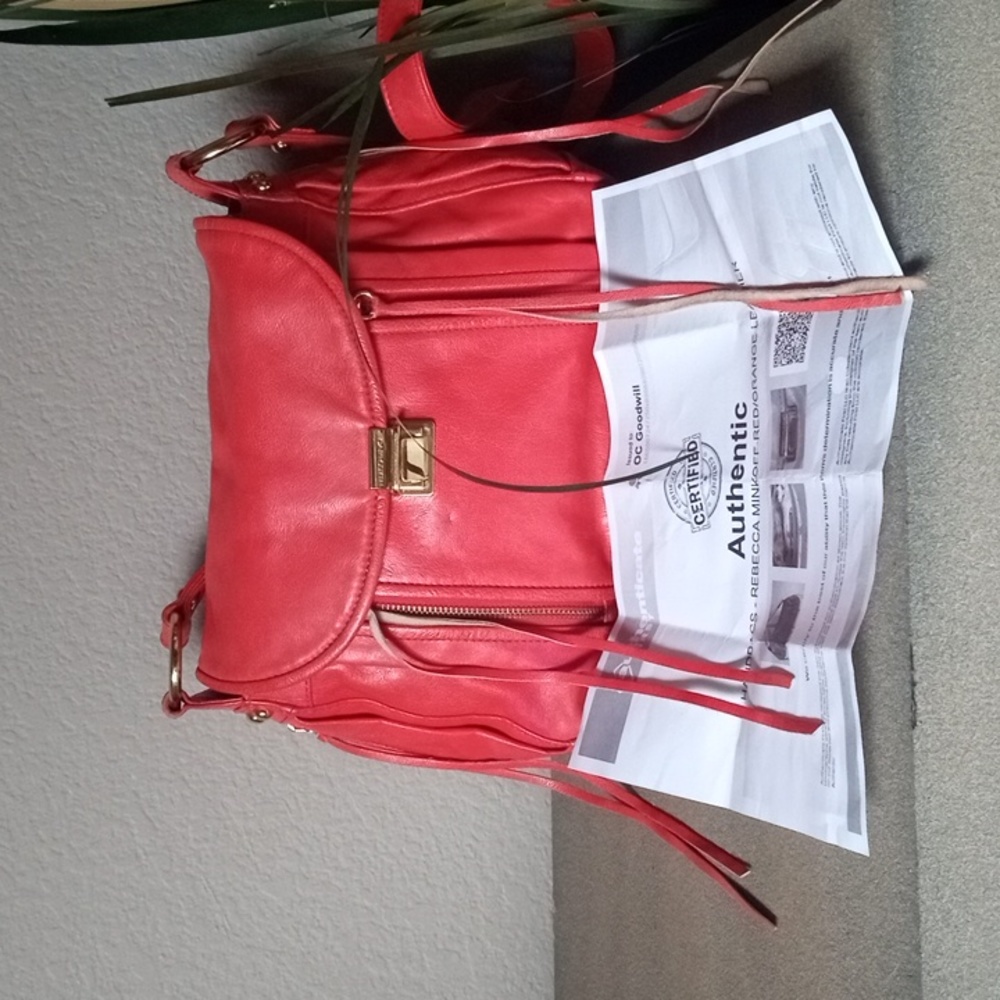 REBECCA MINKOFF Red Orange Conceal and Carry Shoulder Bag Purse. COA!!